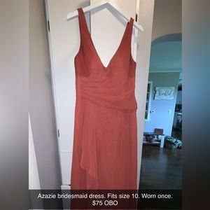 Terracotta bridesmaid dress. Only worn once. Brand azazie